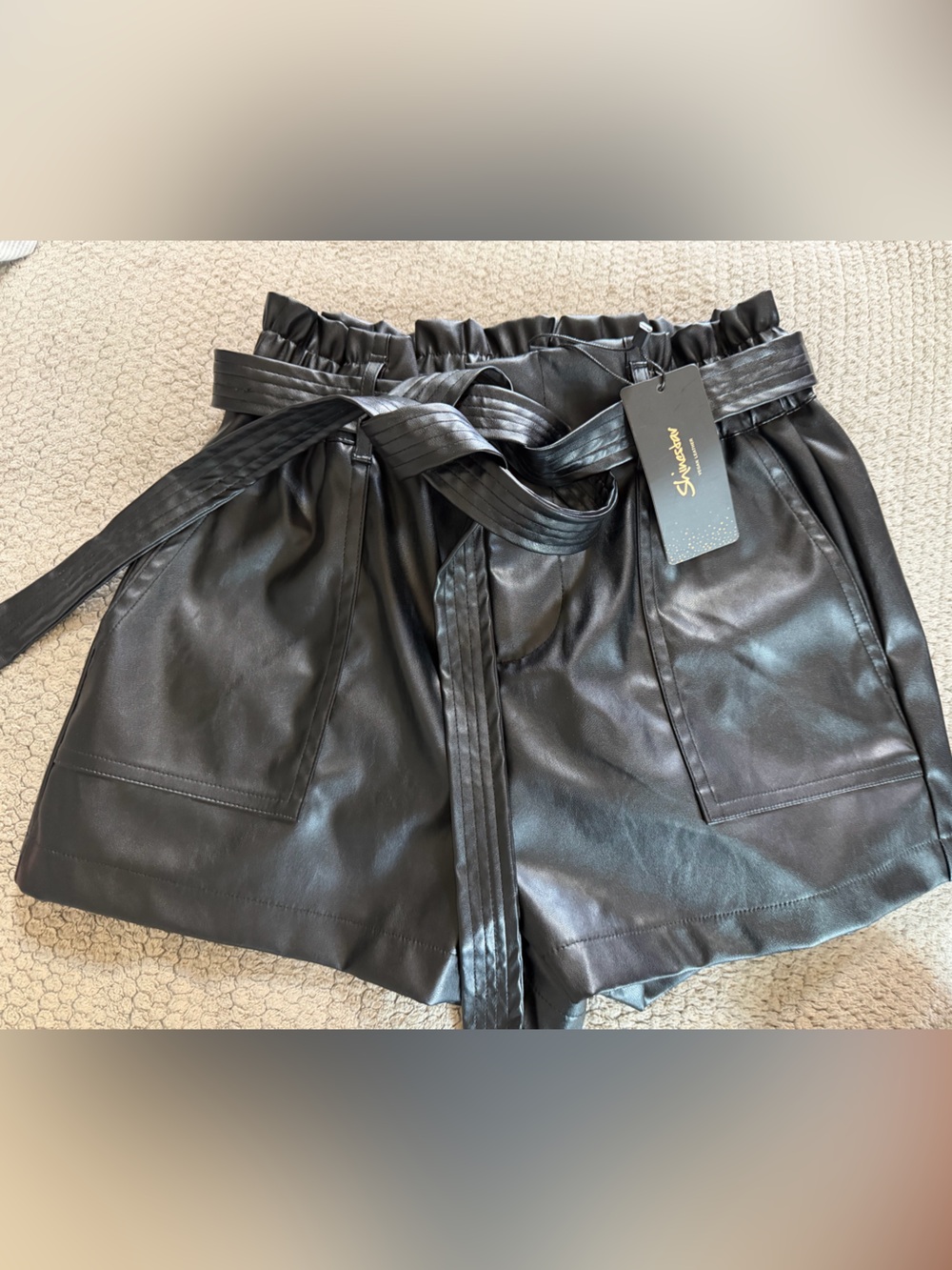 Shinestar vegan leather shorts - NWT